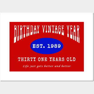 Birthday Vintage Year - Thirty One Years Old Posters and Art